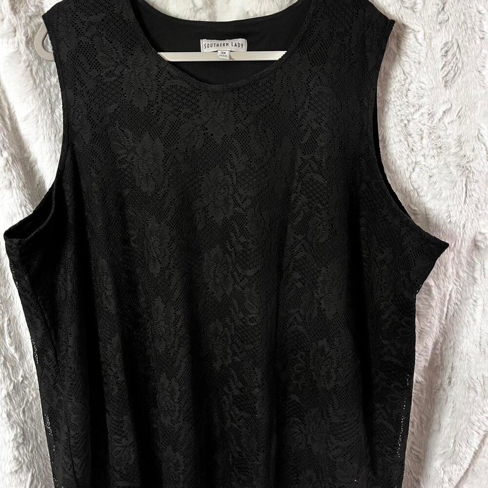 Southern Lady black polyester lace top Size 3XL